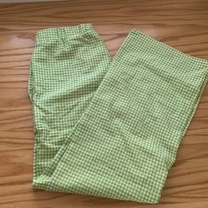 Green gingham comfy pant